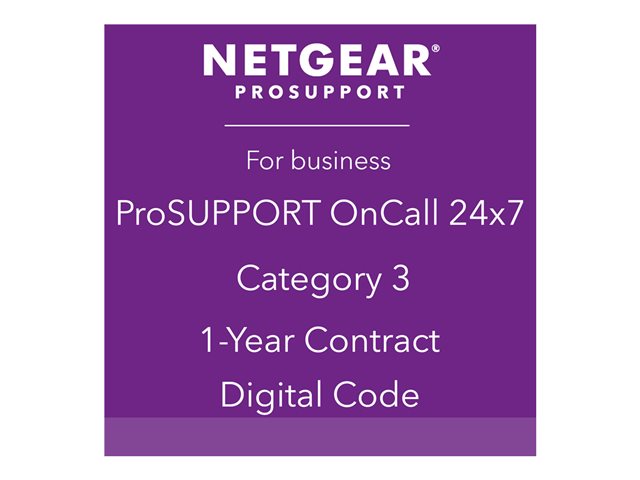NETGEAR ProSupport OnCall 24×7 Category 3 – supporto tecnico – 1 anno [ TT126523 ]