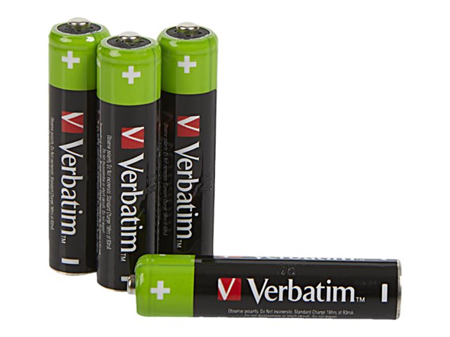 Pile Verbatim Premium – Batteria 4 x AAA / HR03 – NiMH – (ricaricabili) – 950 mAh Verbatim [ TT-796145 ]
