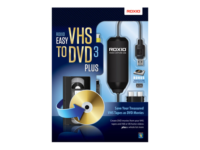 Software Roxio Easy VHS to DVD 3 – Box pack – 1 utente – DVD – Win – Multi-Lingual Corel [ TT-788878 ]