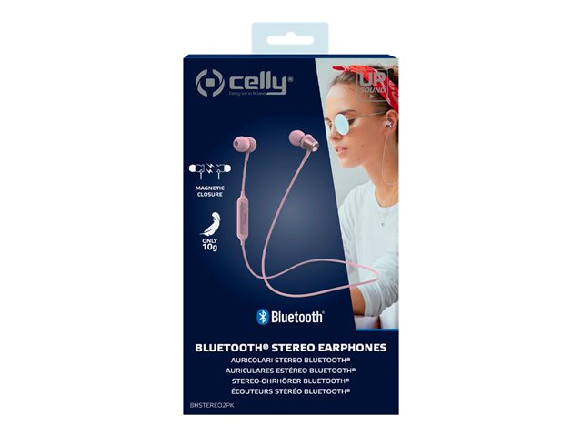Cuffie telefoniche e auricolari Celly Bh Stereo 2 – Auricolari con microfono – in-ear – Bluetooth – senza fili – rosa Celly [ TT-790667 ]