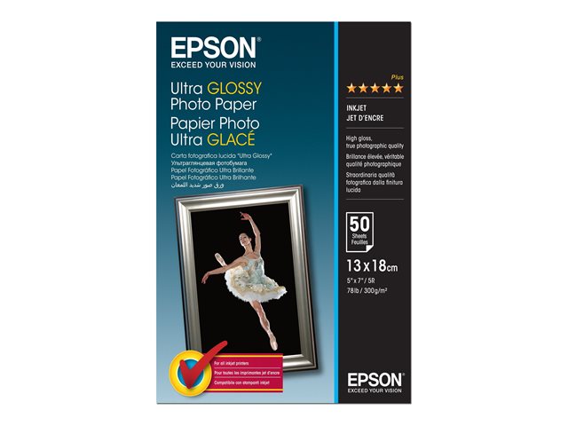 Carta fotografica Epson Ultra Glossy Photo Paper – Lucido – 130 x 180 mm 50 fogli carta fotografica – per EcoTank ET-1810, 2810, 2811, 2814, 2815, 2820, 2825, 2826, 2850, 2851, 2856, 4800, 4850 EPSON [ TT-757204 ]