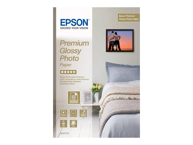 Carta fotografica Epson Premium Glossy Photo Paper – Lucido – A4 (210 x 297 mm) 15 fogli carta fotografica – per EcoTank ET-2650, 2750, 2751, 2756, 2850, 2851, 2856, 4750, 4850 EPSON [ TT-757028 ]