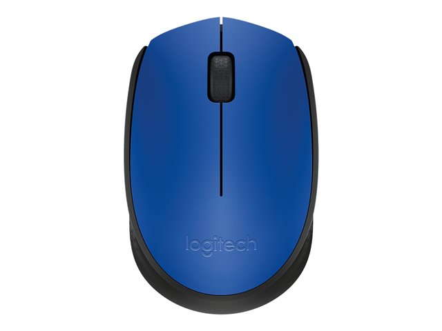Mouse Logitech M171 – Mouse – per destrorsi e per sinistrorsi – senza fili – 2.4 GHz – ricevitore wireless USB – nero, blu LOGITECH [ TT-761892 ]
