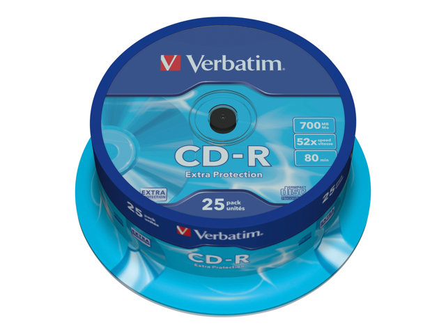 Altri accessori e componenti per pc Verbatim CD-R Extra Protection – 25 x CD-R – 700 MB 52x – campana VERBATIM [ TT-759073 ]