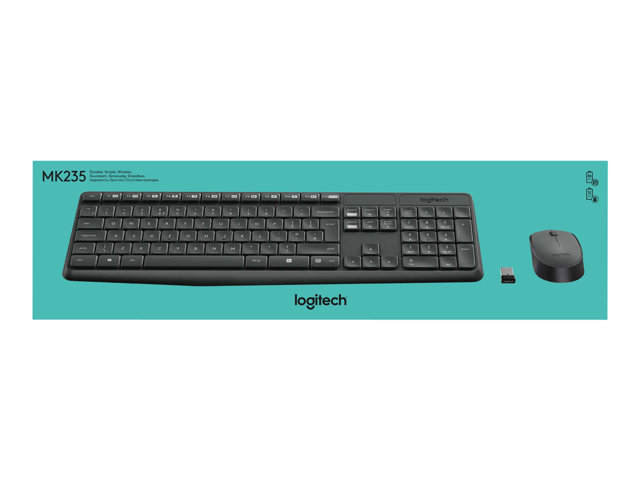 Tastiere per computer Logitech MK235 – Set mouse e tastiera – senza fili – 2.4 GHz – italiana LOGITECH [ TT-749618 ]