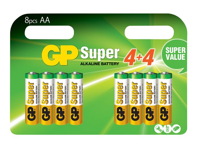 Pile GP Super Alkaline 15A4 – Batteria 8 x AA / LR6 – Alcalina GP BATTERY [ TT-756992 ]