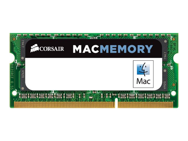 Dispositivi di espansione memoria CORSAIR Mac Memory – DDR3 – modulo – 4 GB – SO DIMM 204-pin – 1333 MHz / PC3-10666 – CL9 – 1.5 V – senza buffer – non ECC CORSAIR [ TT-754137 ]