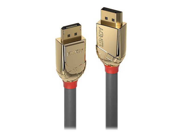 Videocamere, fotocamere e lettori multimediali digitali – Accessori Lindy Gold – Cavo DisplayPort – DisplayPort (M) a DisplayPort (M) – DisplayPort 1.4 – 2 m – di forma rotonda, compatto, supporto 4K – grigio LINDY [ TT-748300 ]