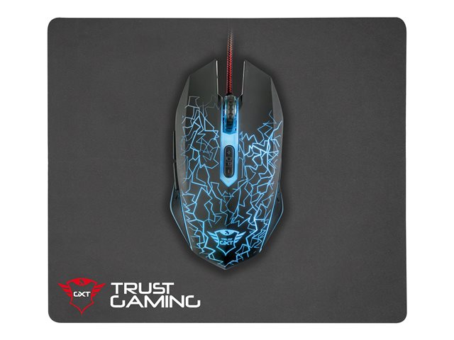 Mouse Trust GXT 783 Gaming Mouse & Mouse Pad – Mouse – ottica – 6 pulsanti – cablato – USB TRUST [ TT-758993 ]