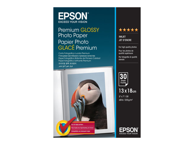 Carta fotografica Epson Premium Glossy Photo Paper – Lucido – 130 x 180 mm – 255 g/m² – 30 fogli carta fotografica – per EcoTank ET-1810, 2810, 2811, 2814, 2815, 2820, 2825, 2826, 2850, 2851, 2856, 4800, 4850 EPSON [ TT-745901 ]
