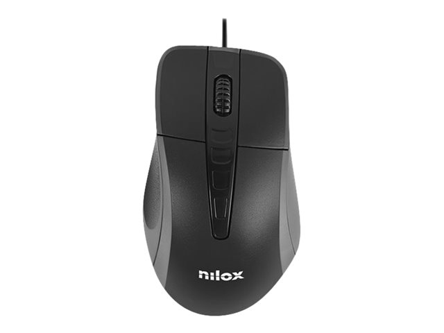 Mouse Nilox – Mouse – ergonomico – ottica – 2 pulsanti – cablato – USB – nero – retail NILOX [ TT-746060 ]