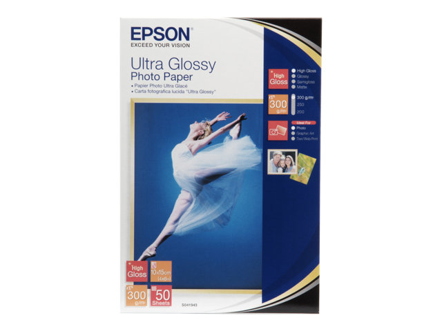 Carta fotografica Epson Ultra Glossy Photo Paper – Lucido – 100 x 150 mm 50 fogli carta fotografica – per EcoTank ET-1810, 2810, 2811, 2814, 2815, 2820, 2825, 2826, 2850, 2851, 2856, 4800, 4850 EPSON [ TT-746529 ]