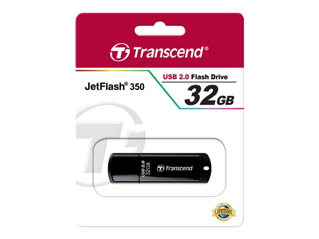 Supporti di memorizzazione Transcend JetFlash 350 – Chiavetta USB – 32 GB – USB 2.0 – nero TRANSCEND [ TT-760415 ]