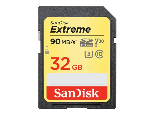 Supporti di memorizzazione SanDisk Extreme – Scheda di memoria flash – 32 GB – Video Class V30 / UHS Class 3 / Class10 – UHS-I SDHC SANDISK [ TT-761503 ]