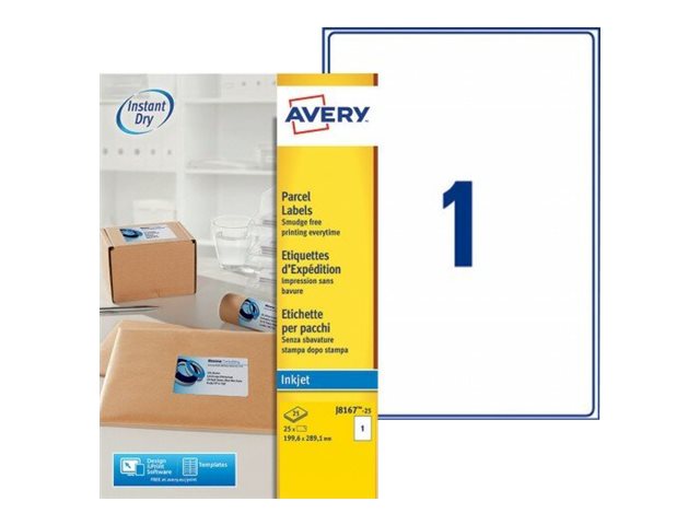 Etichette Avery – Bianco – 199.6 x 289.1 mm 25 etichette (25 foglio(i) x 1) Etichette per indirizzi AVERY [ TT-748034 ]