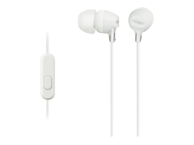 Cuffie telefoniche e auricolari Sony MDR-EX15AP – EX Series – auricolari con microfono – in-ear – cablato – jack 3,5 mm – bianco SONY [ TT-746228 ]