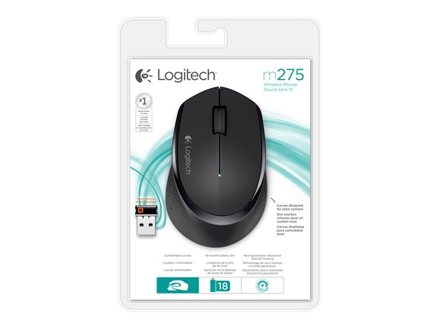 Mouse Logitech M280 – Mouse – per destrorsi – ottica – 3 pulsanti – senza fili – 2.4 GHz – ricevitore wireless USB – nero LOGITECH [ TT-759006 ]