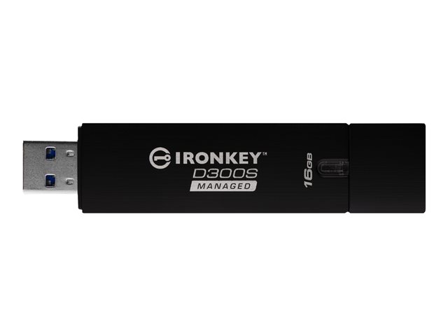 Supporti di memorizzazione IronKey D300S Managed – Chiavetta USB – crittografato – 16 GB – USB 3.1 Gen 1 – FIPS 140-2 Level 3 – Compatibile TAA KINGSTON [ TT-753650 ]