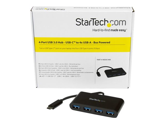 Altri accessori e componenti per pc StarTech.com Hub USB 3.0 a 4 porte – USB-C a 4 USB-A – Alimentazione a bus – Hub – 4 x SuperSpeed USB 3.0 – desktop STARTECH [ TT-747812 ]