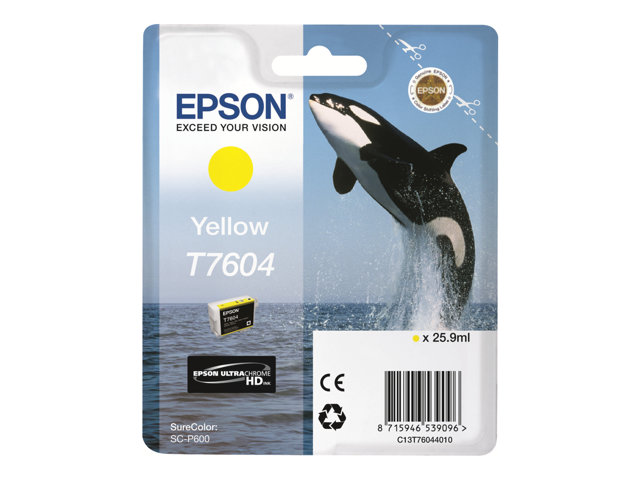 Cartucce e toner ink-laser originali Epson T7604 – 26 ml – giallo – originale – blister – cartuccia d’inchiostro – per SureColor P600, SC-P600 EPSON [ TT-758630 ]